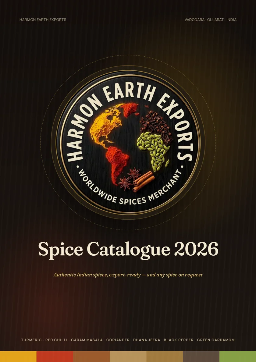 Cover of the Harmon Earth Exports spice catalogue